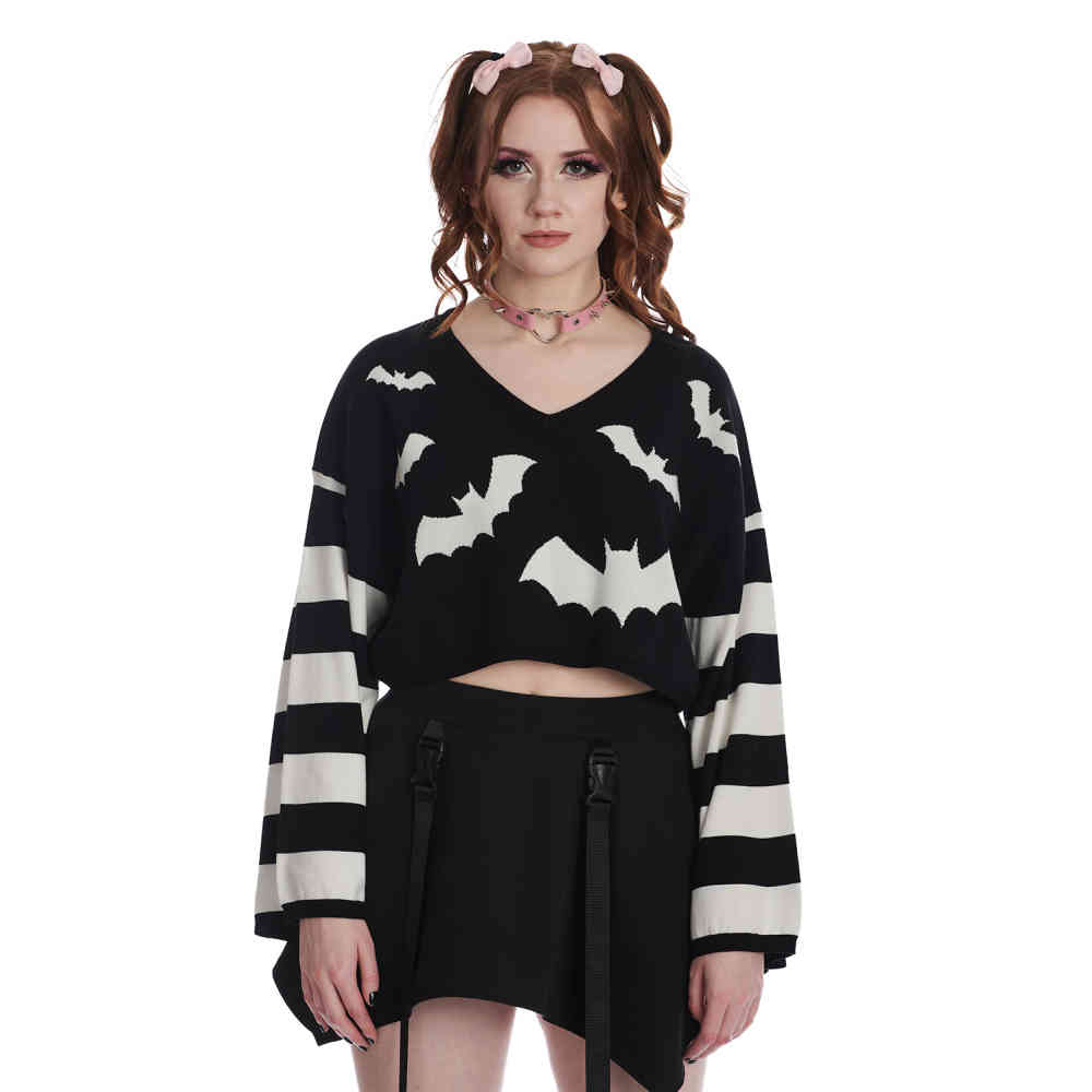 Banned - Annabelle Bat Pull en tricot - Blanc cassé